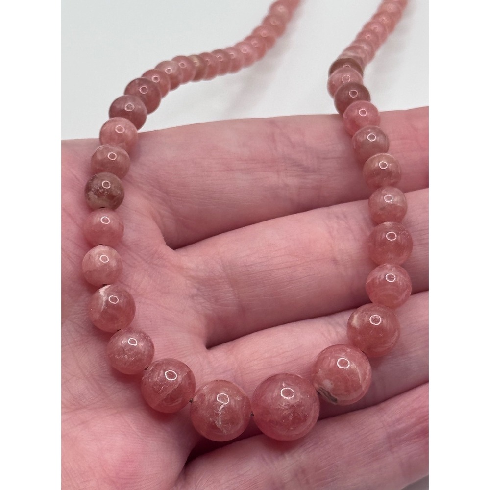 Jay King Sterling Silver Rhodochrosite Graduated Bead Beaded Necklace
